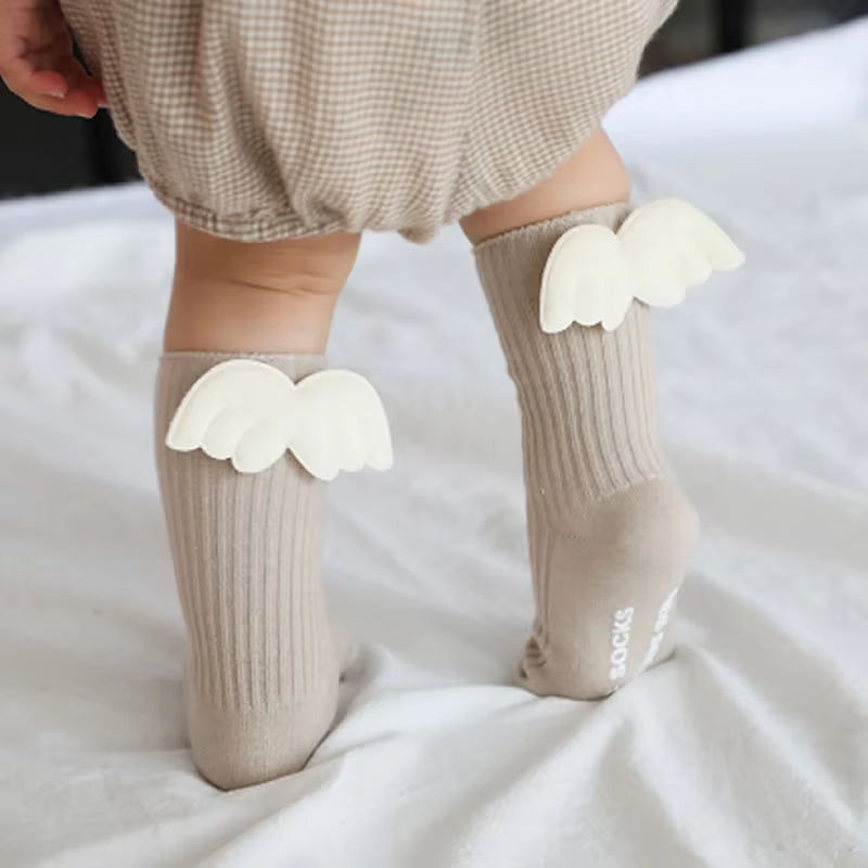Newborn Baby Socks Wings Thin Type Cotton Boy Girl Crew Socks Children Loose Summer Cute Small Children'S Bunching Sock